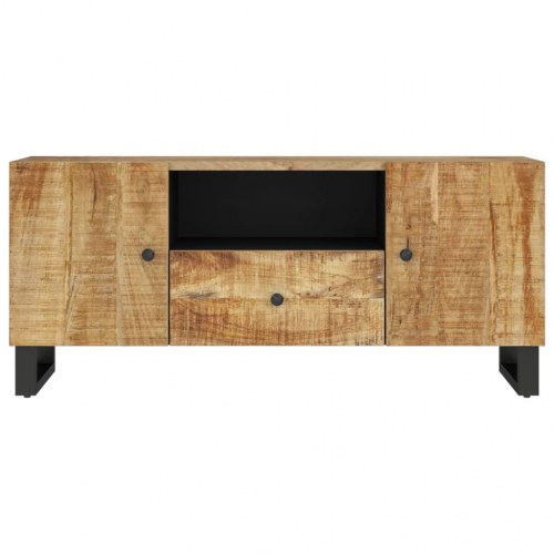 Tv-bord 105×33,5×46 cm i massivt mangotræ og konstrueret træ