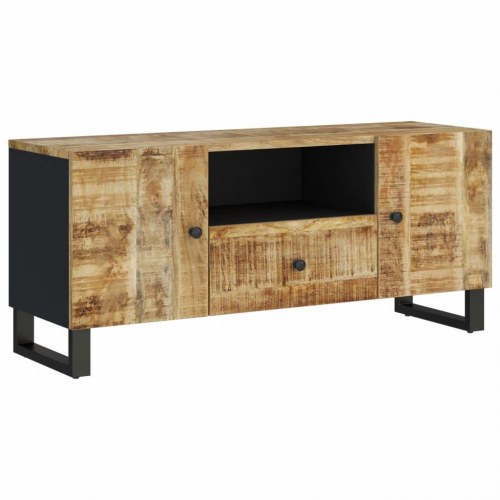 Tv-bord 105×33,5×46 cm i massivt mangotræ og konstrueret træ