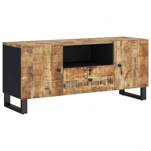 Tv-bord 105×33,5×46 cm i massivt mangotræ og konstrueret træ