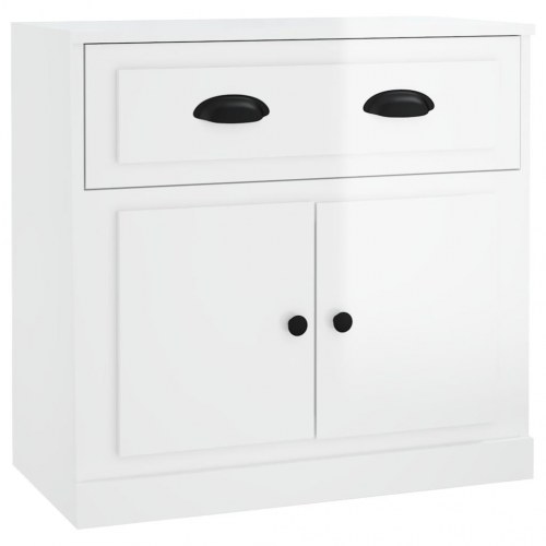 Skænk 70 × 35,5 × 67,5 cm - konstrueret træ, hvid højglans