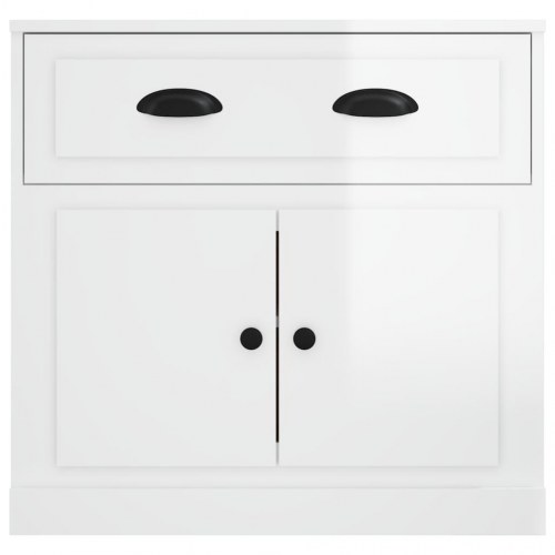 Skænk 70 × 35,5 × 67,5 cm - konstrueret træ, hvid højglans
