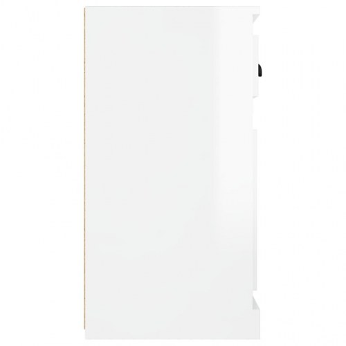 Skænk 70 × 35,5 × 67,5 cm - konstrueret træ, hvid højglans