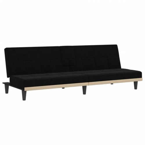 Sovesofa med kopholdere stof sort