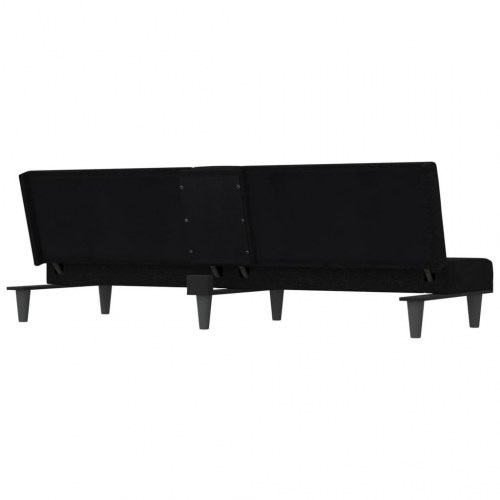 Sovesofa med kopholdere stof sort