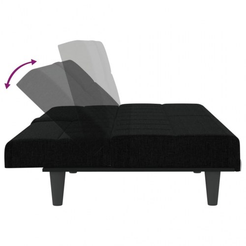 Sovesofa med kopholdere stof sort