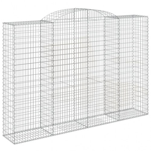Buede gabionkurve 2 stk. - 300×50×200/220 cm i galvaniseret jern