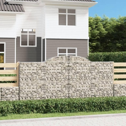 Buede gabionkurve - 4 stk. 300×50×140/160 cm i galvaniseret jern