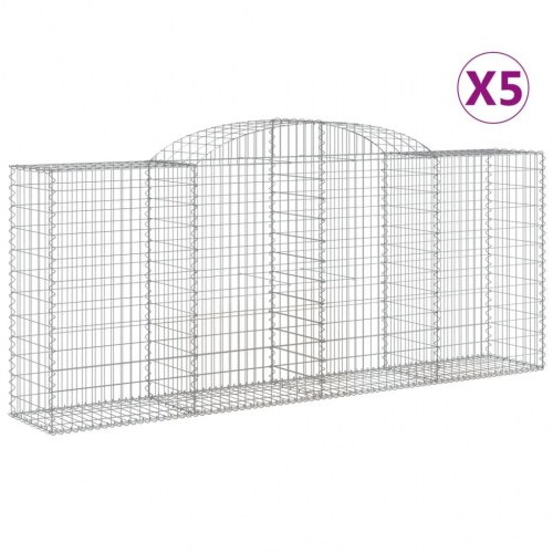 Buede gabionkurve - 5 stk. 300×50×120/140 cm i galvaniseret jern