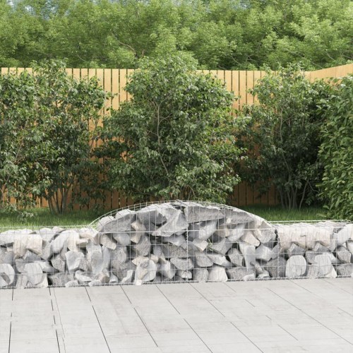 Buede gabionkurve - 11 stk. 300×50×40/60 cm i galvaniseret jern