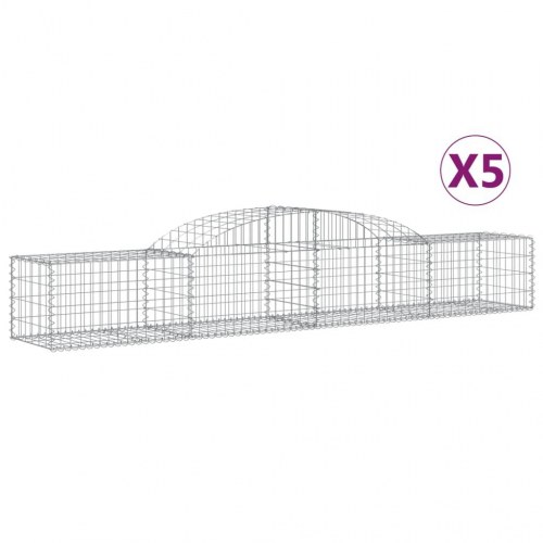 Buede gabionkurve - 5 stk. 300×50×40/60 cm i galvaniseret jern