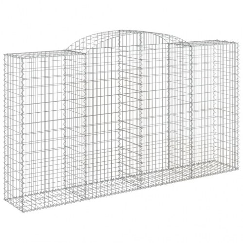 Buede gabionkurve - 2 stk. 300×50×160/180 cm i galvaniseret jern