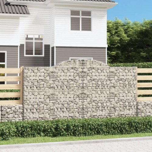 Buede gabionkurve - 6 stk. 300×50×160/180 cm i galvaniseret jern