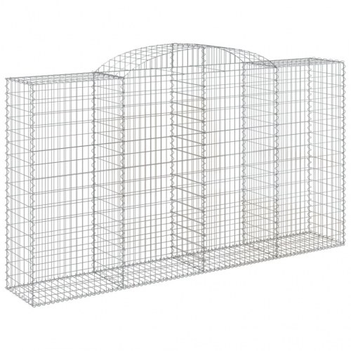 Buede gabionkurve - 6 stk. 300×50×160/180 cm i galvaniseret jern