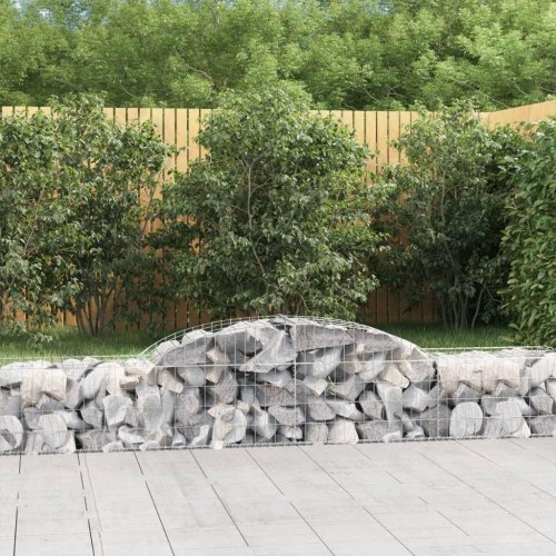 Buede gabionkurve - 6 stk. 300×50×40/60 cm i galvaniseret jern