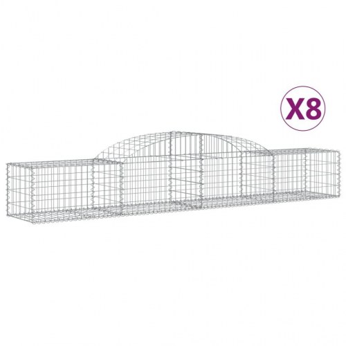 Buede gabionkurve 8 stk. 300x50x40/60 cm galvaniseret jern