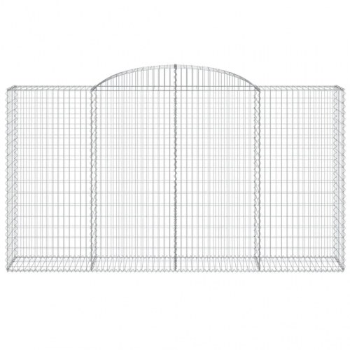 Buede gabionkurve - 7 stk. 300×50×160/180 cm i galvaniseret jern