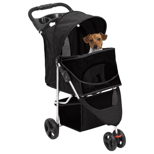 Foldbar hundeklapvogn 80x46x98 cm oxfordstof sort
