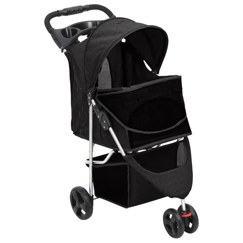 Foldbar hundeklapvogn 80x46x98 cm oxfordstof sort