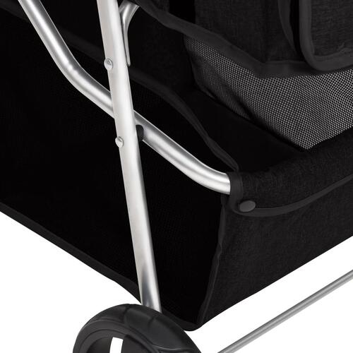 Foldbar hundeklapvogn 80x46x98 cm oxfordstof sort