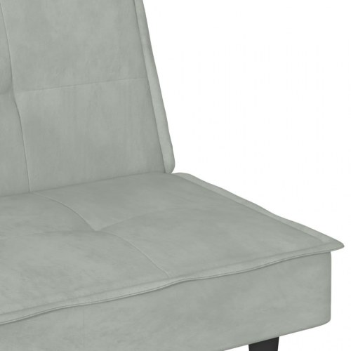 Sovesofa med kopholdere i velour - lysegrå