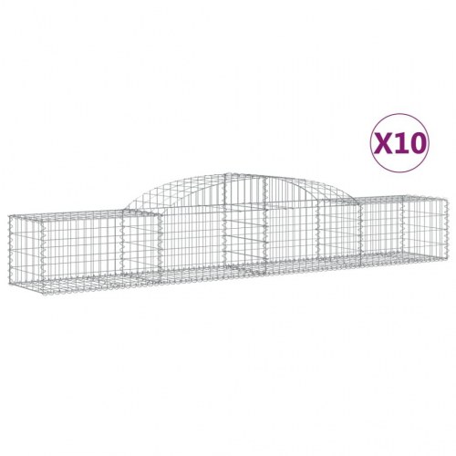 Buede gabionkurve - 10 stk. 300×50×40/60 cm i galvaniseret jern