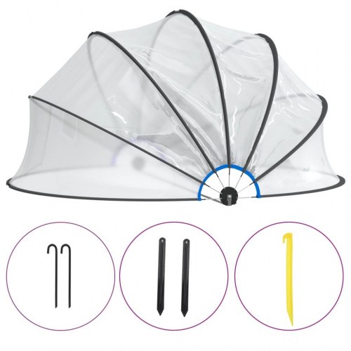 Poolkuppel 406x203 cm rund PVC