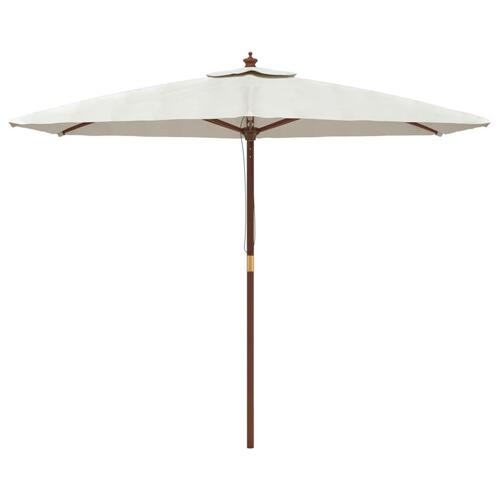 Haveparasol med træstang 299x240 cm sandfarvet