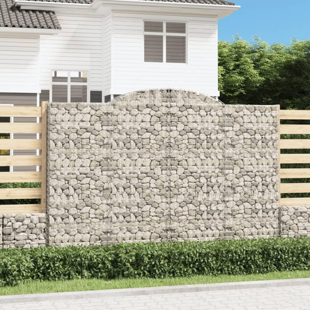 Buede gabionkurve - 2 stk. 300×30×200/220 cm i galvaniseret jern