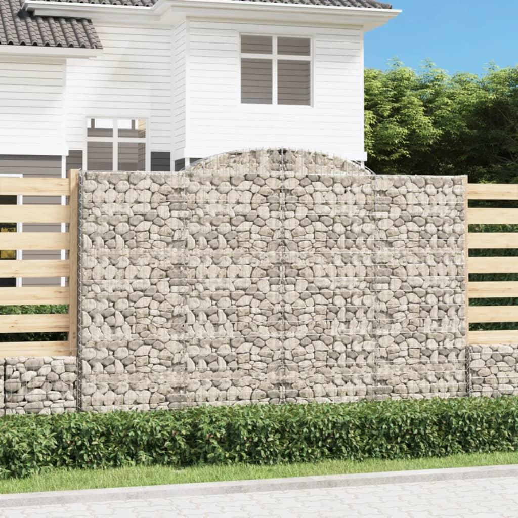 Buede gabionkurve - 3 stk. 300 × 30 × 200/220 cm i galvaniseret jern
