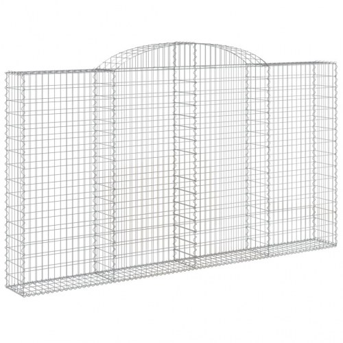 Buede gabionkurve - 5 stk. 300×30×160/180 cm i galvaniseret jern