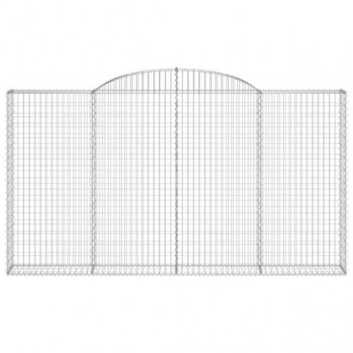 Buede gabionkurve - 5 stk. 300×30×160/180 cm i galvaniseret jern