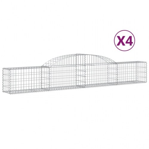 Buede gabionkurve 4 stk. 300x30x40/60 cm galvaniseret jern