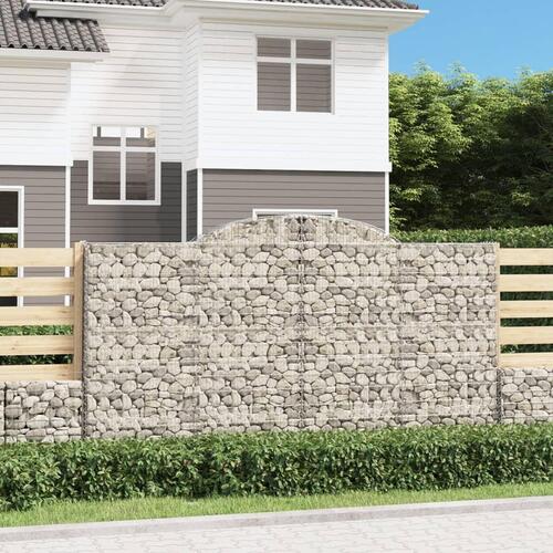 Buede gabionkurve 4 stk. 300x30x160/180 cm galvaniseret jern