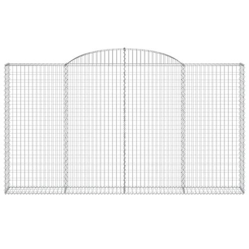 Buede gabionkurve 4 stk. 300x30x160/180 cm galvaniseret jern