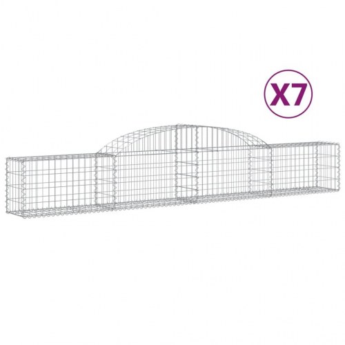 Buede gabionkurve 7 stk. 300x30x40/60 cm galvaniseret jern