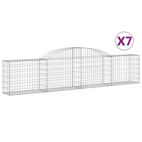 Buede gabionkurve 7 stk. 300x30x60/80 cm galvaniseret jern
