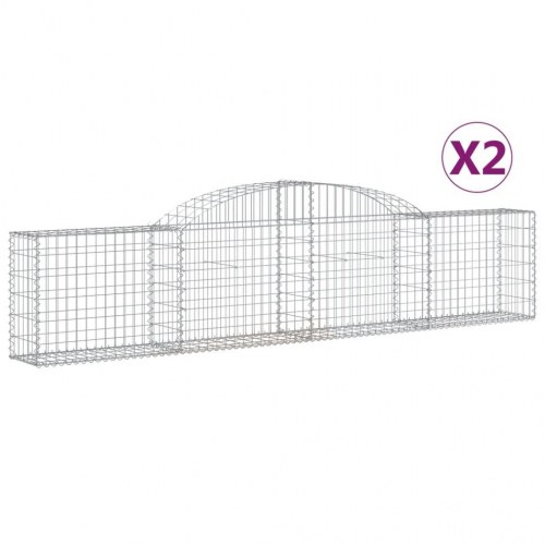 Buede gabionkurve - 2 stk. 300×30×60/80 cm i galvaniseret jern