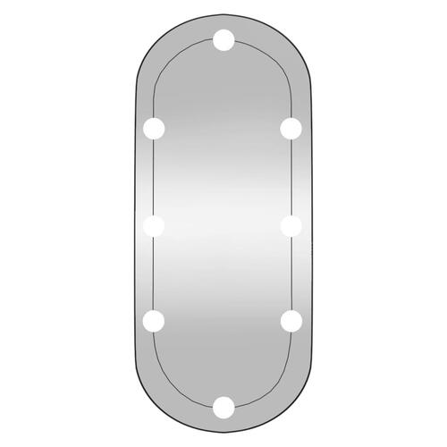 Vægspejl med LED-lys 35x70 cm oval glas