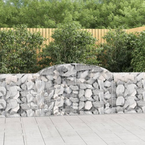 Buet gabionkurv 300 x 30 x 80/100 cm - galvaniseret jern
