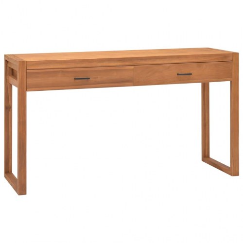 Skrivebord med 2 skuffer 120x40x75 cm massivt teaktræ