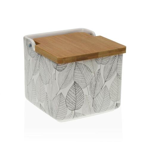 Saltbøsse med låg Versa Gardee Ark 12,2 x 11,5 x 12,2 cm Keramik