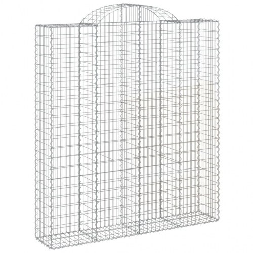 Buet gabionkurv 200 × 50 × 220/240 cm - galvaniseret jern