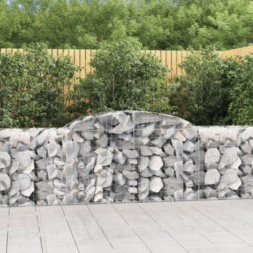 Buet gabionkurv 300×50×80/100 cm i galvaniseret jern