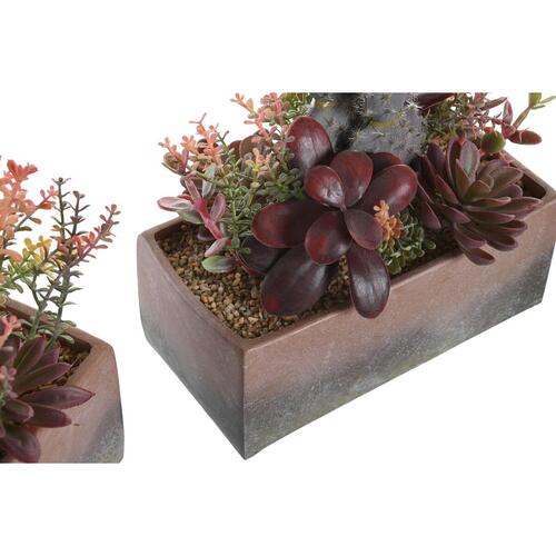 Kunstig kaktus plante, 19 × 9 × 22 cm, pink/orange - 2 stk.