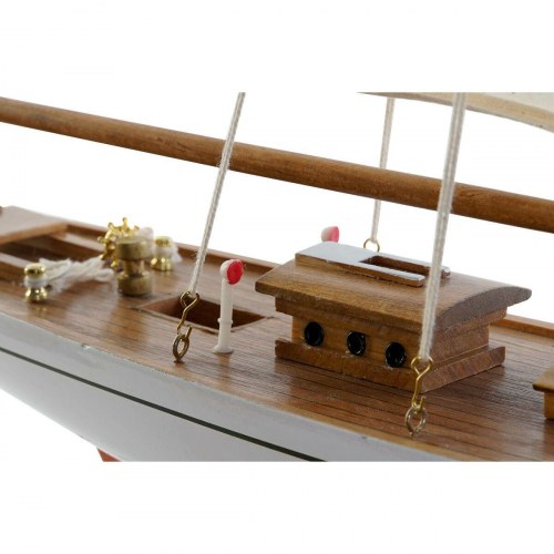 Barco - dekorativ sejlbåd, Middelhavet, 60 × 11 × 85 cm, hvid, træ