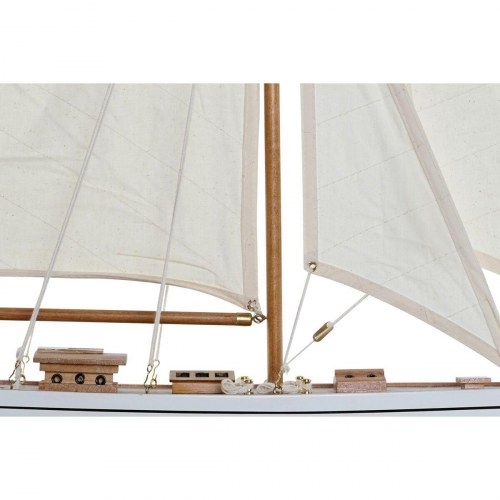 Barco - dekorativ sejlbåd, Middelhavet, 60 × 11 × 85 cm, hvid, træ