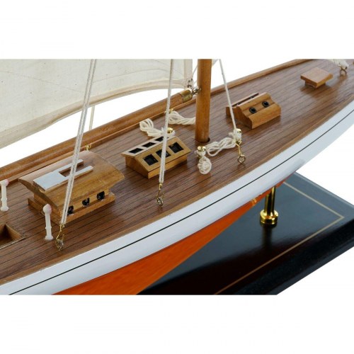 Barco - dekorativ sejlbåd, Middelhavet, 60 × 11 × 85 cm, hvid, træ