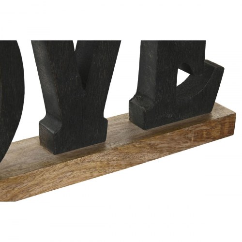 Dekoration i træ - sort/brun, 40 × 5 × 15 cm (2 stk.)