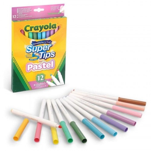 Tuscher pastel - Crayola Super Tips, vaskbare (12 stk.)