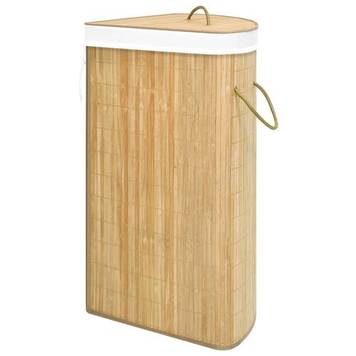 Hjørnevasketøjskurv 60 l bambus